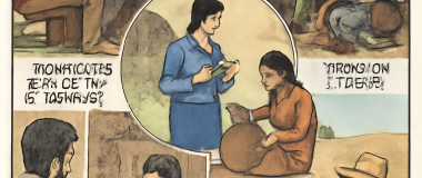 Tabloda oturan yaşlı adam, önümde açılmış kitap ve pencere kenarında kedi var.
